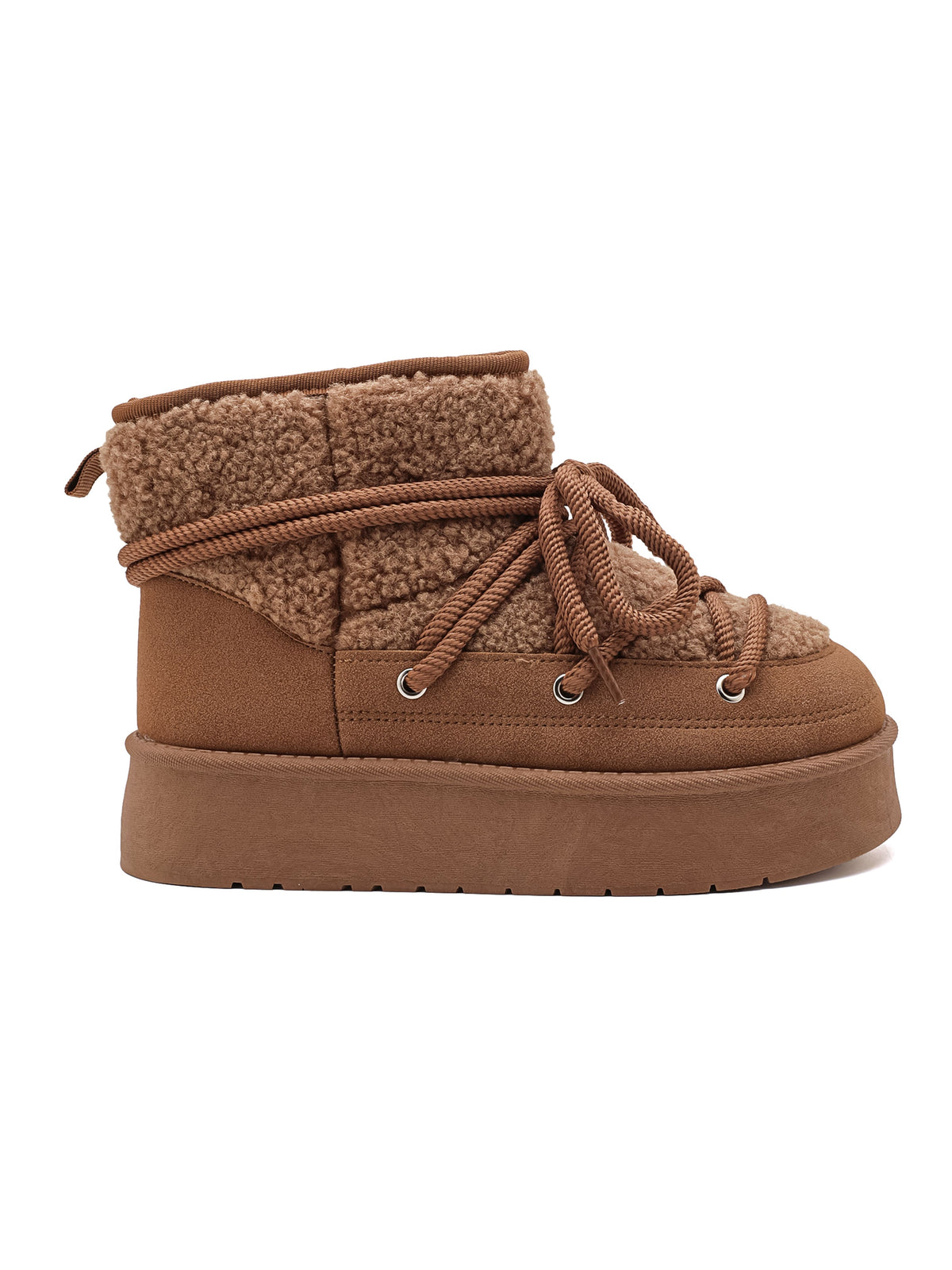 Stivaletto in ecopelle, fodera interna in ecopelliccia, lacci robusti e suola platform.

Dettagli prodotto
• Made in China
• Materiali: Vegano (Materiali sintetici)