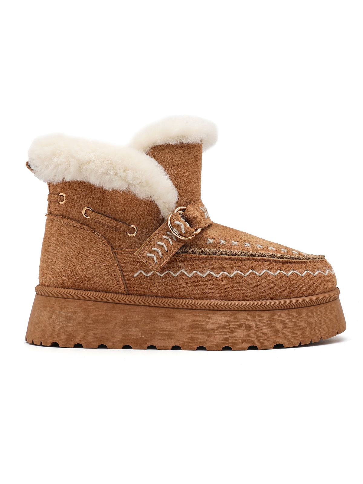 Stivale in tessuto scamosciato, fodera in eco-pelliccia, cuciture a vista e suola platform.

Dettagli prodotto
• Made in China
• Materiali: Vegano (Materiali sintetici)