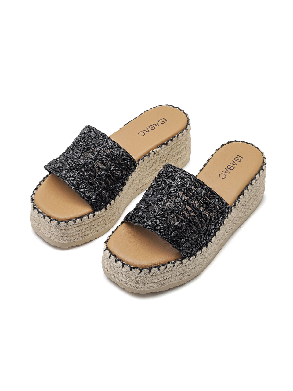 Wedge Slippers - 3541 Black