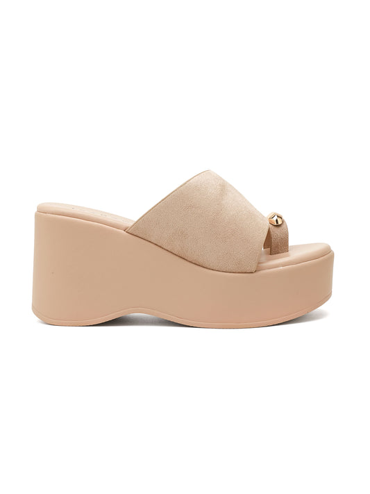 Sandali con Zeppa - 3558 Beige