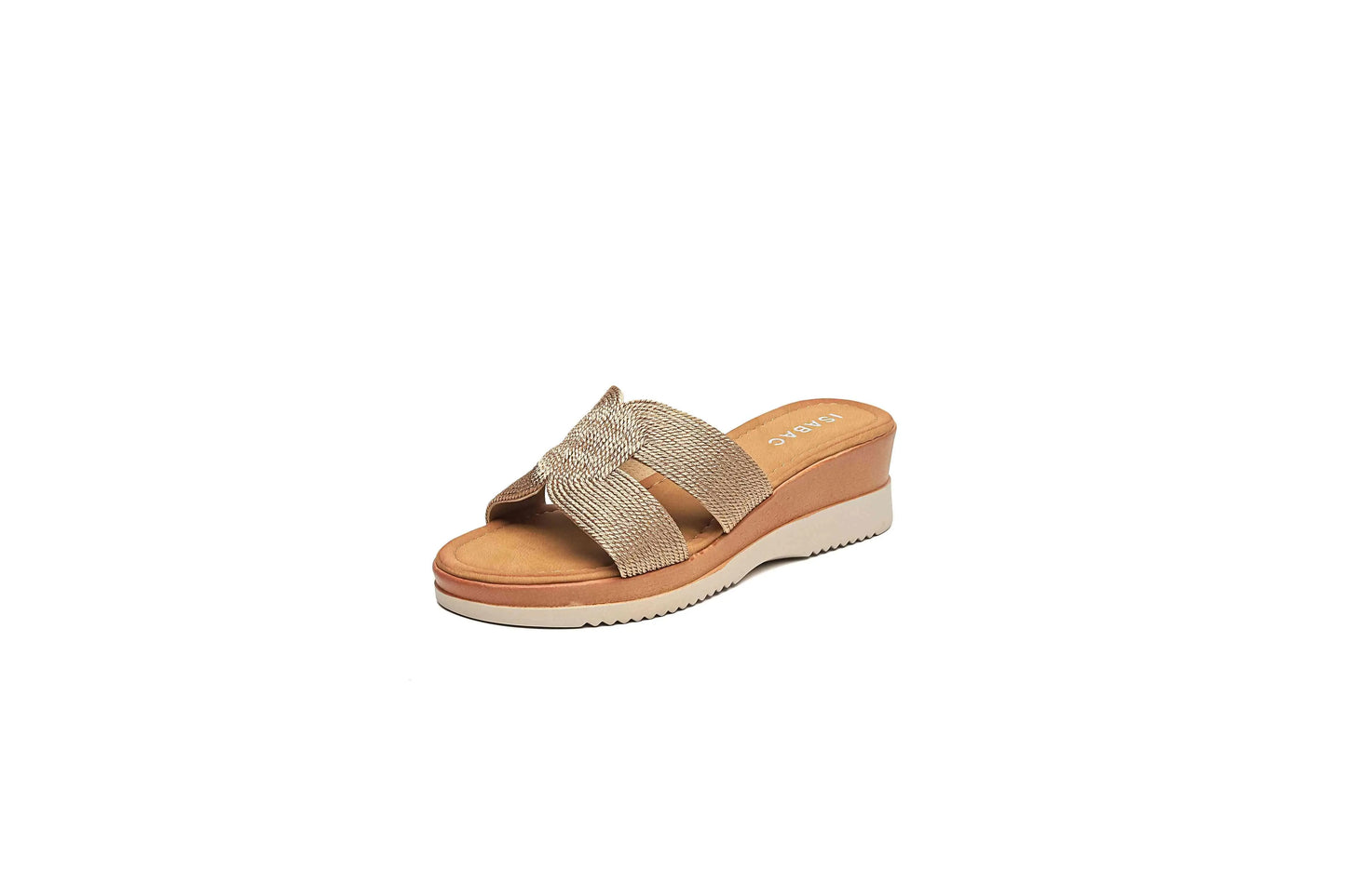 Sandalo zeppa ISABAC con fasce incrociate in tessuto stile metallizzato.


Dettagli prodotto
• Made in China
• Materiali: Vegano (Materiali sintetici)