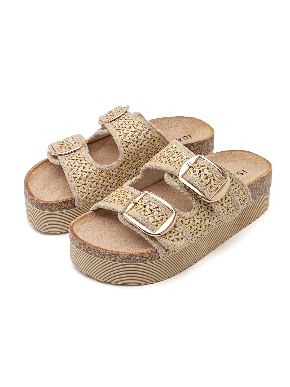 Wedge Slippers - 7095 Beige