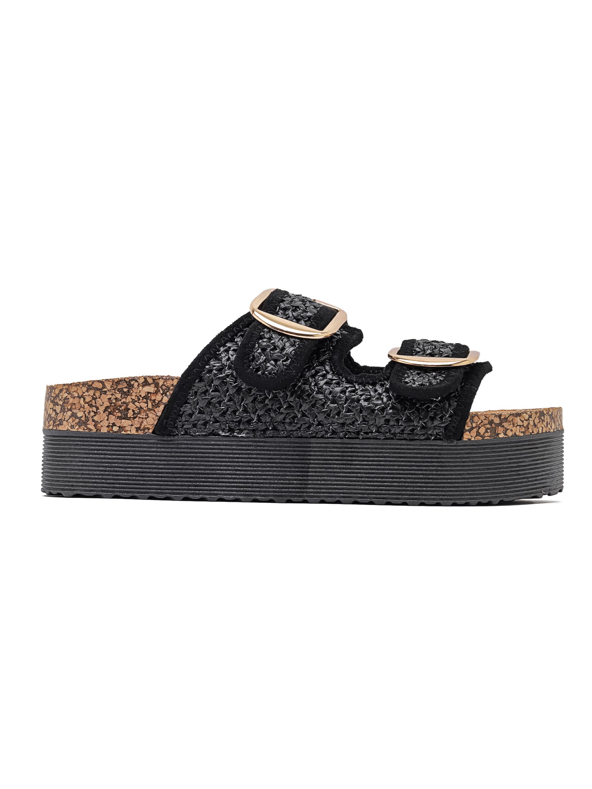 Wedge Slippers - 7095 Black
