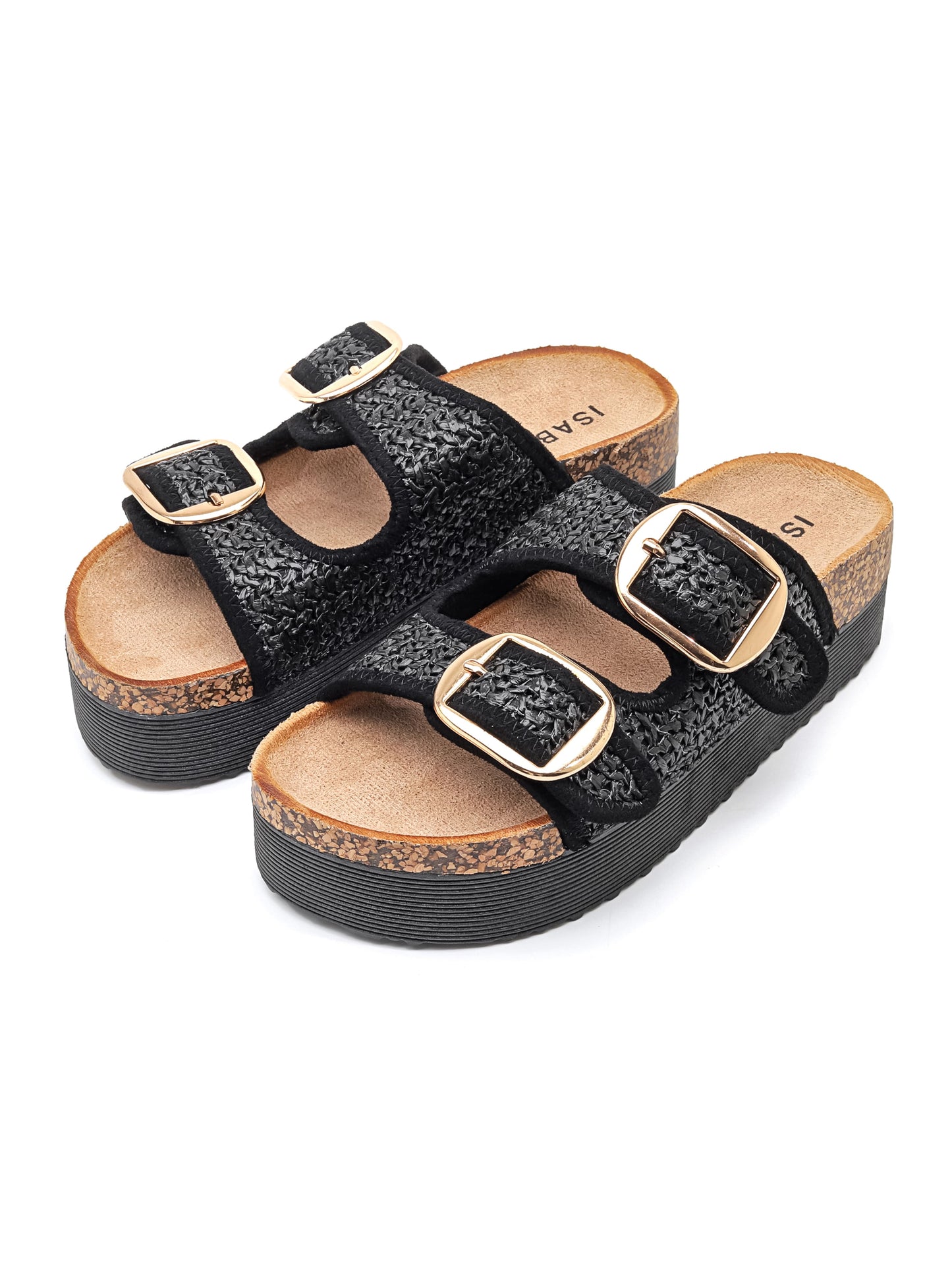 Wedge Slippers - 7095 Black